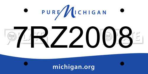 7RZ2008 Michigan License Plate