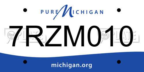 7RZM010 Michigan License Plate