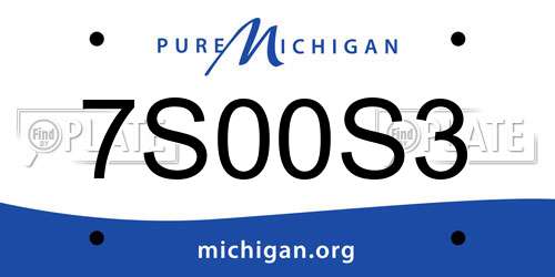 7S00S3 Michigan License Plate