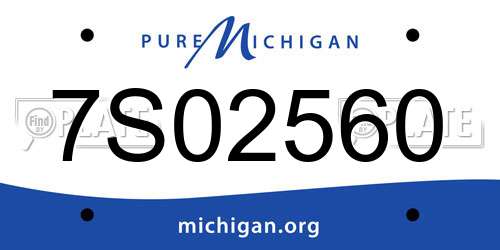7S02560 Michigan License Plate