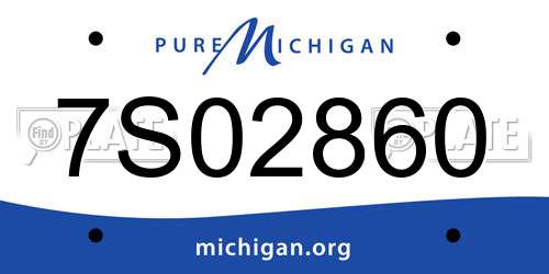 7S02860 Michigan License Plate