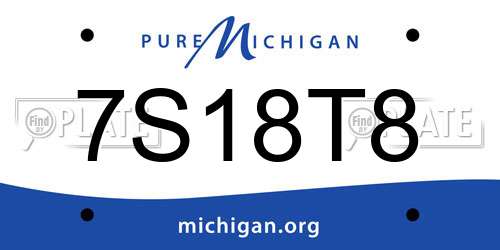 7S18T8 Michigan License Plate