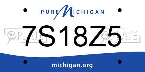 7S18Z5 Michigan License Plate