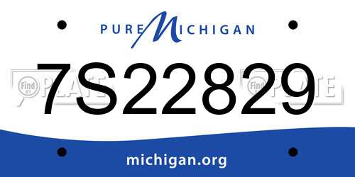 7S22829 Michigan License Plate