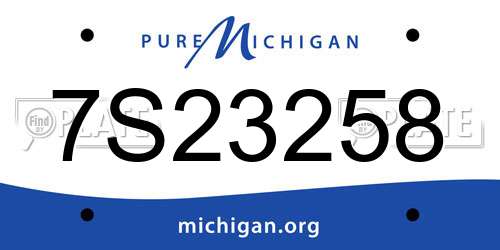 7S23258 Michigan License Plate