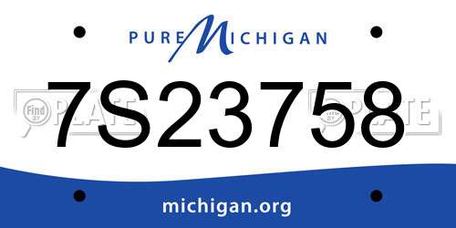 7S23758 Michigan License Plate