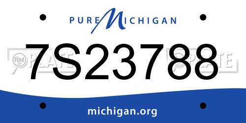 7S23788 Michigan License Plate