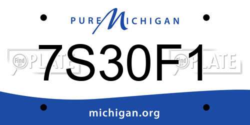 7S30F1 Michigan License Plate