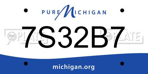 7S32B7 Michigan License Plate