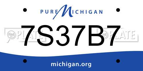 7S37B7 Michigan License Plate