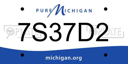 7S37D2 Michigan License Plate