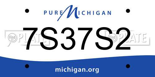 7S37S2 Michigan License Plate