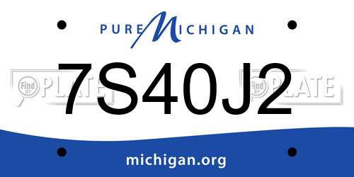 7S40J2 Michigan License Plate