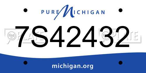 7S42432 Michigan License Plate