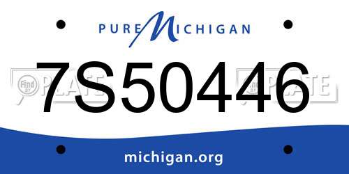 7S50446 Michigan License Plate
