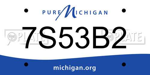 7S53B2 Michigan License Plate