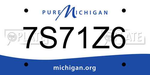 7S71Z6 Michigan License Plate