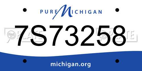 7S73258 Michigan License Plate