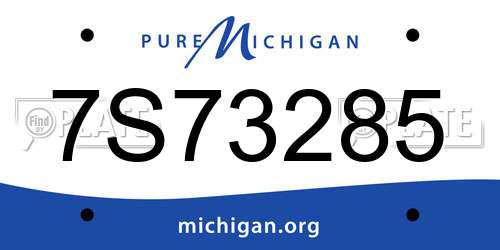 7S73285 Michigan License Plate