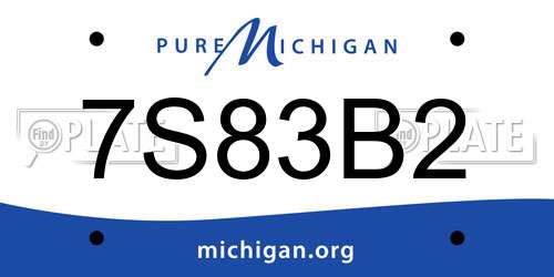 7S83B2 Michigan License Plate