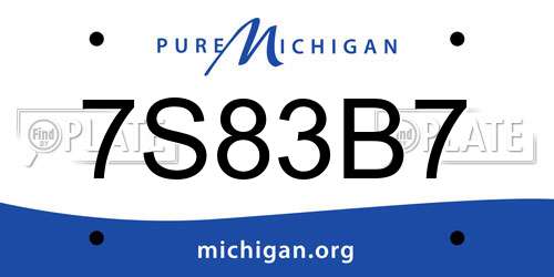 7S83B7 Michigan License Plate
