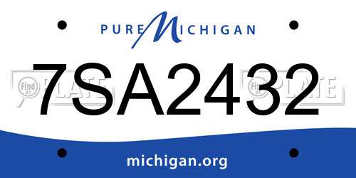 7SA2432 Michigan License Plate
