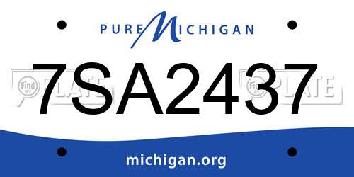 7SA2437 Michigan License Plate