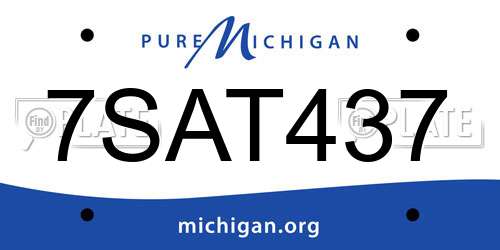 7SAT437 Michigan License Plate