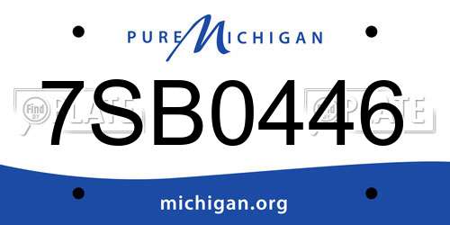 7SB0446 Michigan License Plate