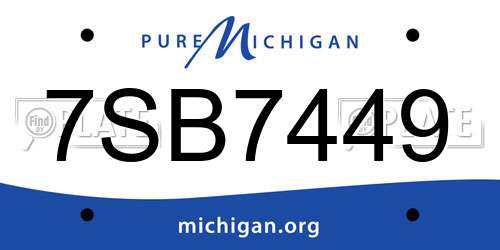 7SB7449 Michigan License Plate