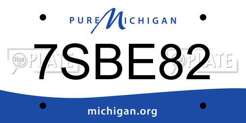 7SBE82 Michigan License Plate