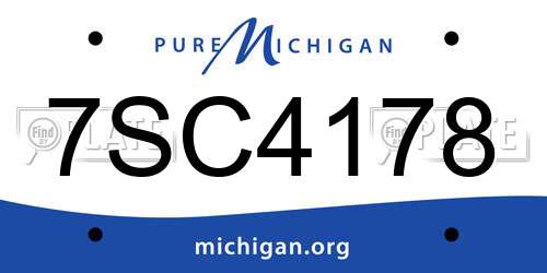 7SC4178 Michigan License Plate
