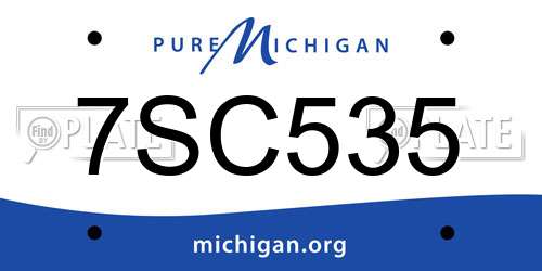 7SC535 Michigan License Plate