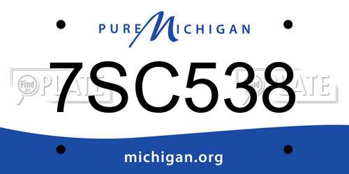 7SC538 Michigan License Plate