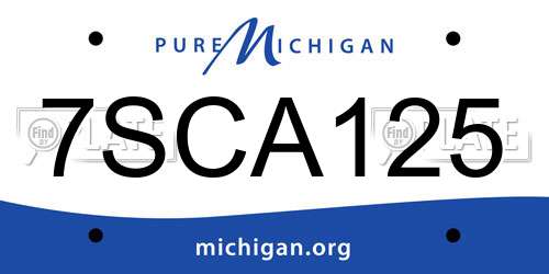 7SCA125 Michigan License Plate