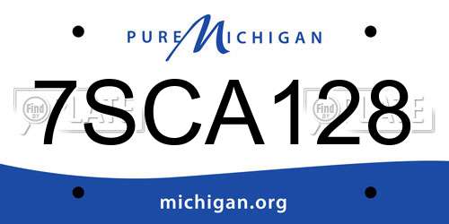 7SCA128 Michigan License Plate