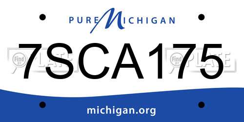7SCA175 Michigan License Plate
