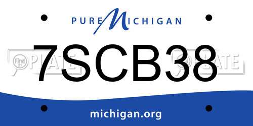 7SCB38 Michigan License Plate