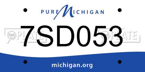 7SD053 Michigan License Plate