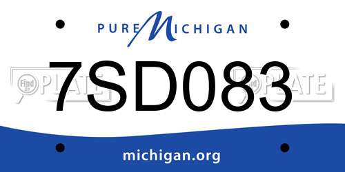 7SD083 Michigan License Plate