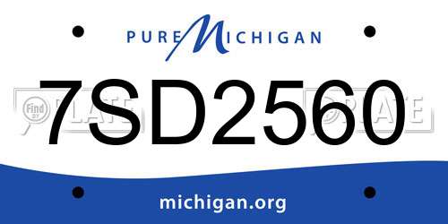 7SD2560 Michigan License Plate