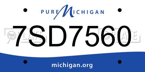 7SD7560 Michigan License Plate