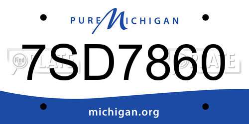7SD7860 Michigan License Plate