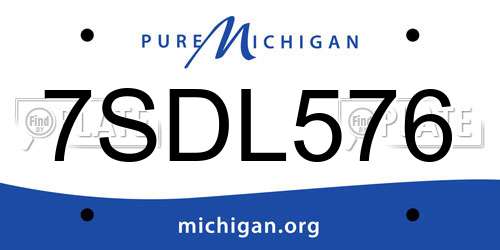 7SDL576 Michigan License Plate