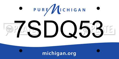7SDQ53 Michigan License Plate