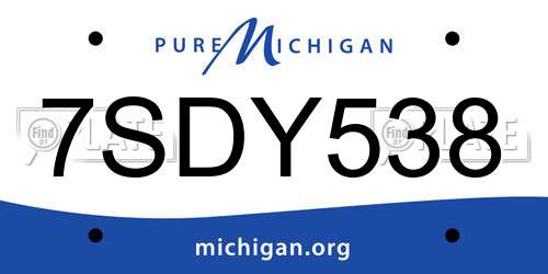 7SDY538 Michigan License Plate
