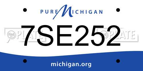 7SE252 Michigan License Plate