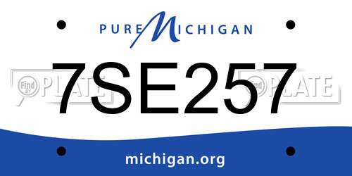 7SE257 Michigan License Plate