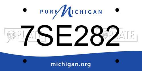 7SE282 Michigan License Plate
