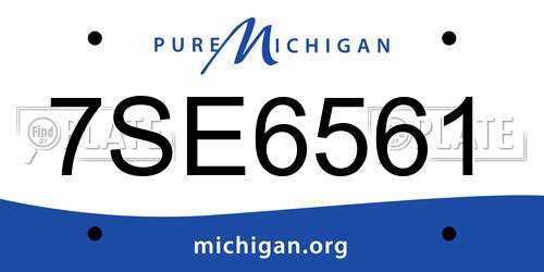 7SE6561 Michigan License Plate